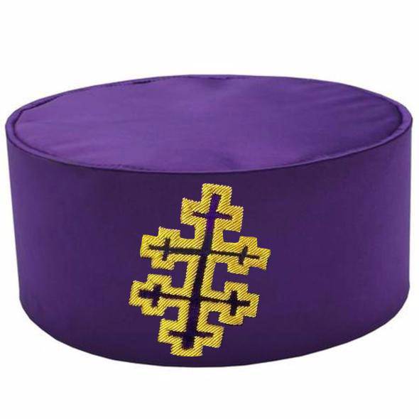 33rd Degree Scottish Rite Crown Cap - Purple Handmade Embroidery - Bricks Masons
