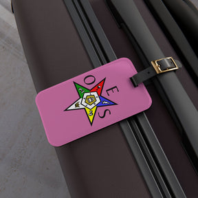 OES Luggage Tag - Pink With Black Leather Strap - Bricks Masons