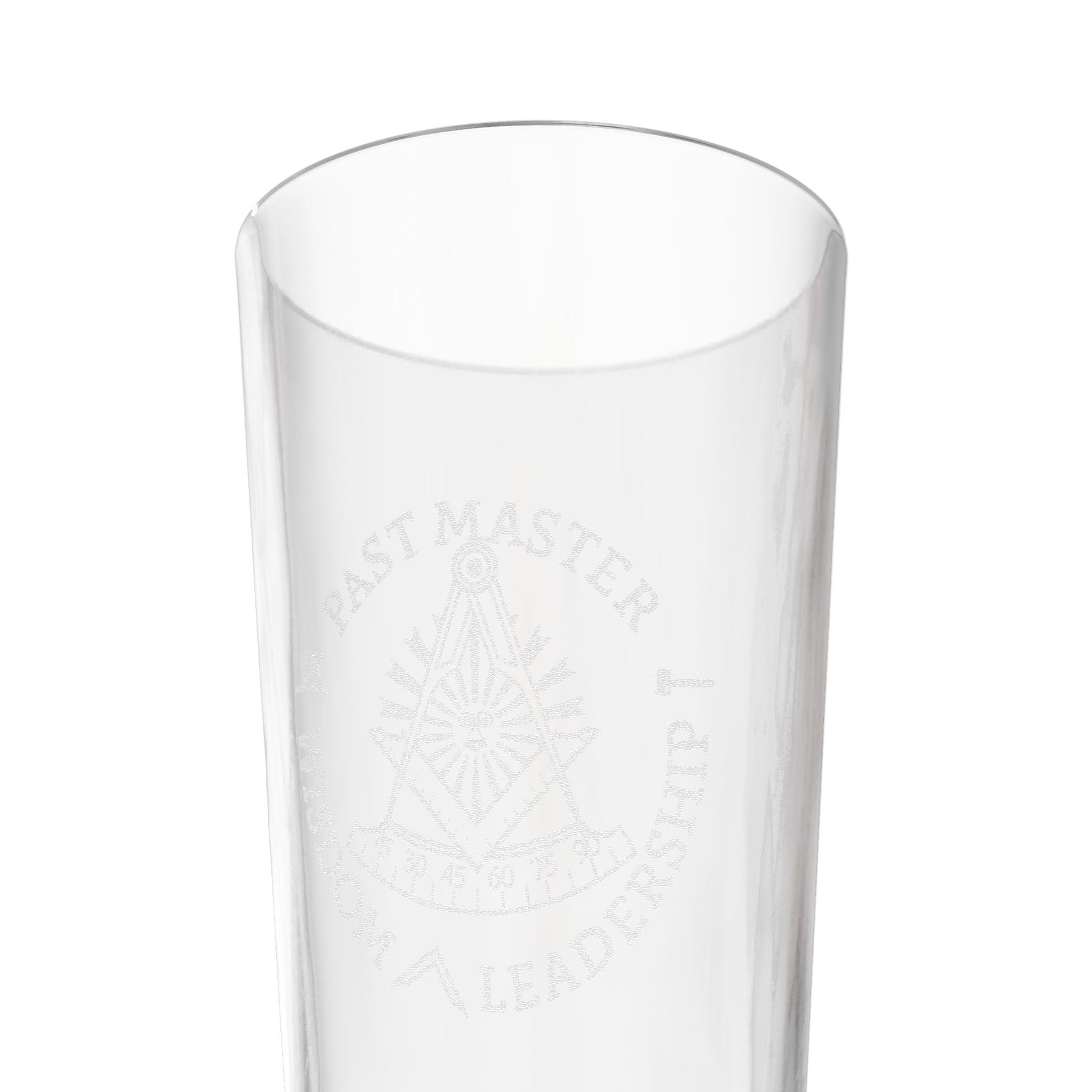 Past Master Blue Lodge Pint Glass - Wisdom Leadership S&C Quadrant Sun Emblem