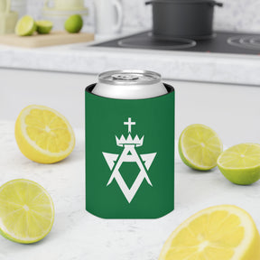 Allied Masonic Degrees Can Cooler - Green & White Polyester Exterior - Bricks Masons