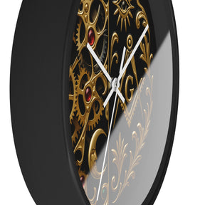 Master Mason Blue Lodge Clock - Split Dial Gear with Moon S&C G with Eye - Bricks Masons