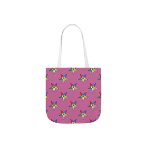 OES Tote Bag - Pink Polyester With Colorful Stars - Bricks Masons