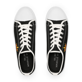 KYCH Sneaker - Low Top Sneaker Black & White Golden Emblem - Bricks Masons