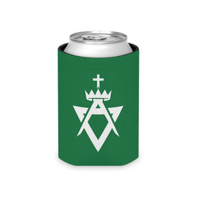 Allied Masonic Degrees Can Cooler - Green & White Polyester Exterior - Bricks Masons