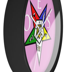 OES Clock - Pink Dial with OES Emblem and Inscription - Bricks Masons