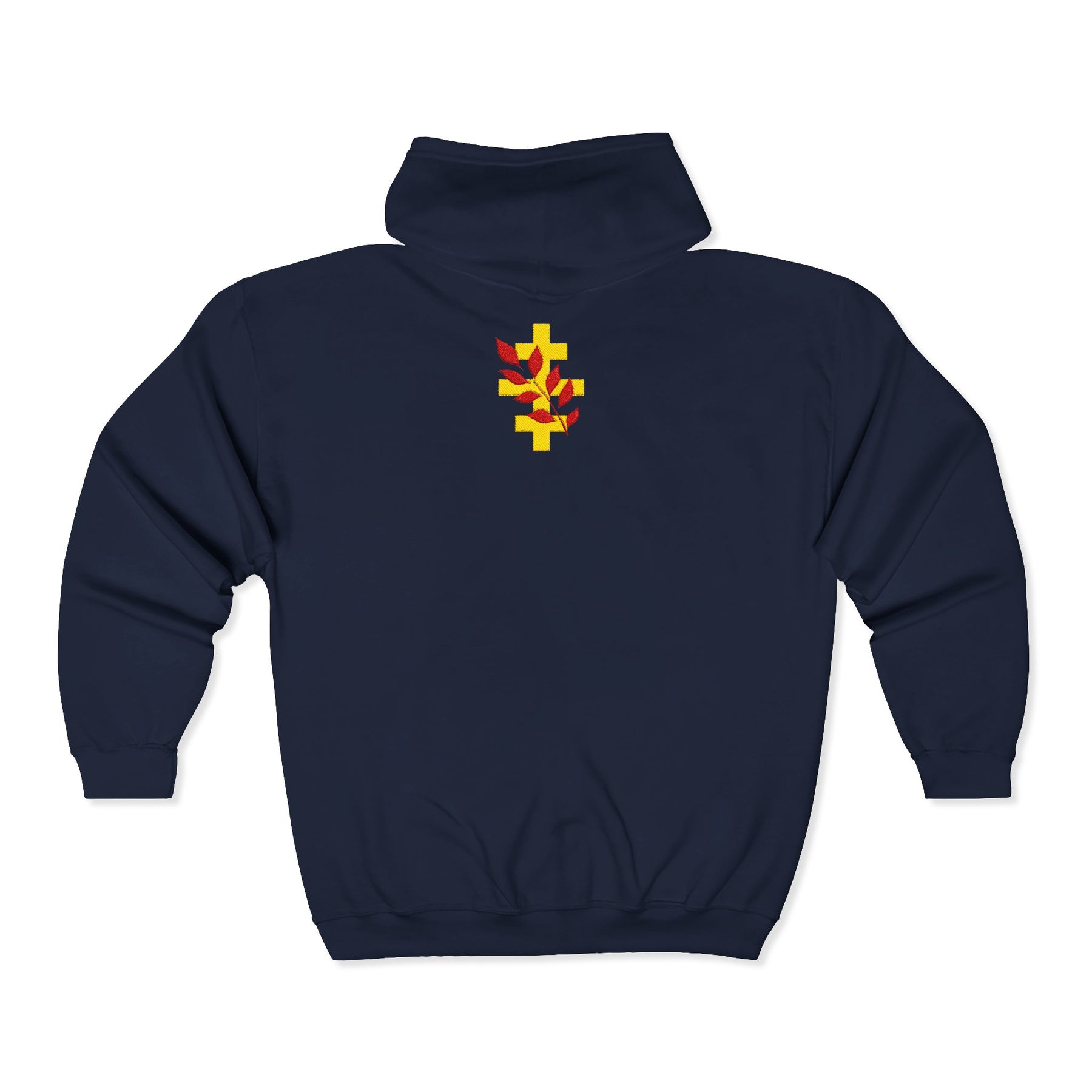 Red Branch of Eri Hoodie - Zip Up Jacket Front & Back Embroidery - Bricks Masons