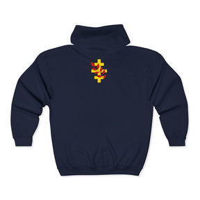 Red Branch of Eri Hoodie - Zip Up Jacket Front & Back Embroidery - Bricks Masons