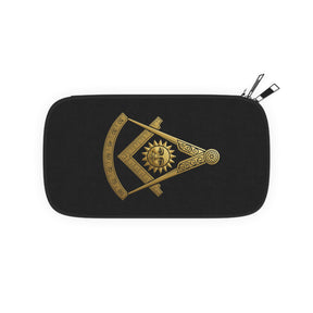 Past Master Blue Lodge Passport Wallet - Gold S&C With Shoulder & Wrist Strap - Bricks Masons