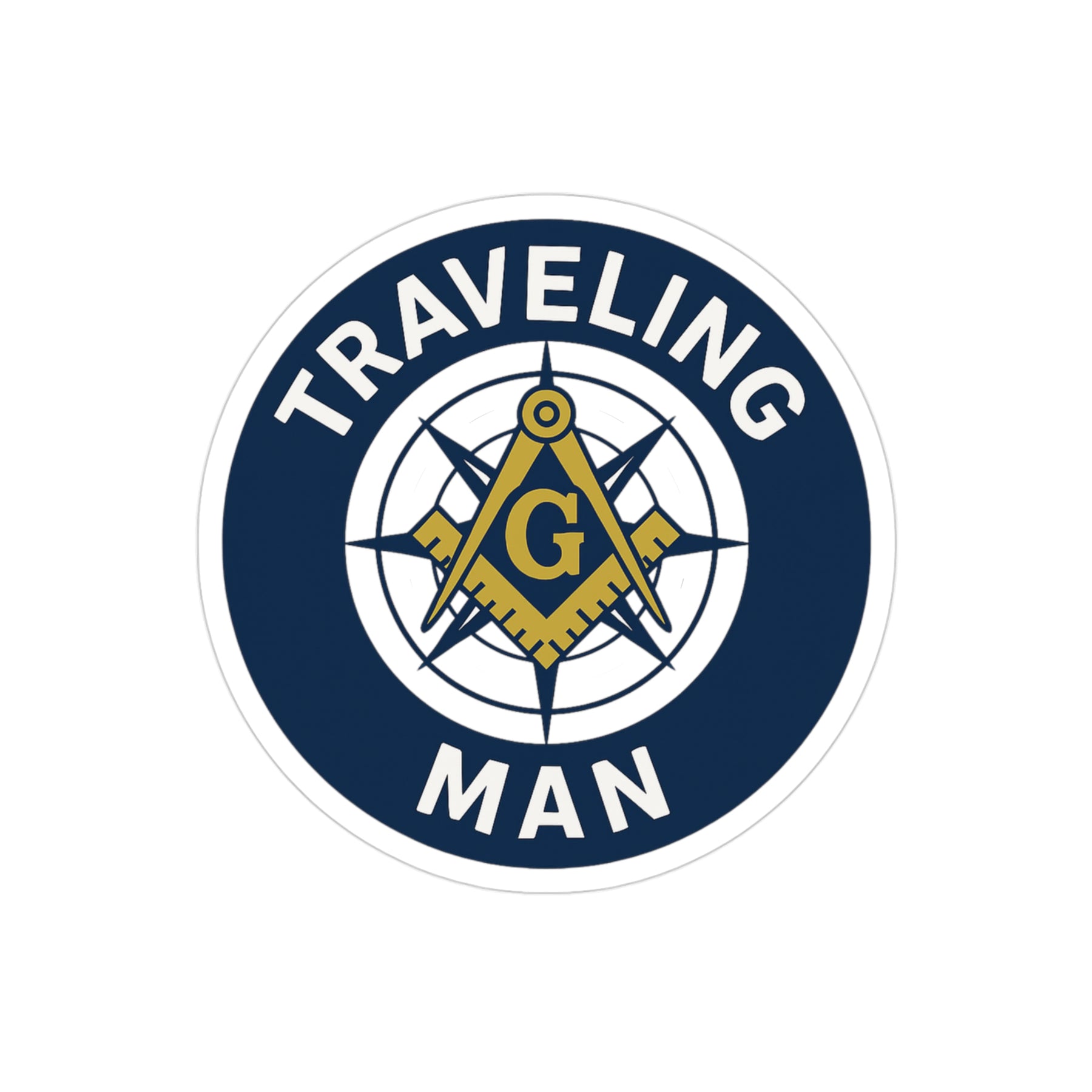 Master Mason Blue Lodge Sticker Decal - Water Resistant Vinyl Traveling Man - Bricks Masons