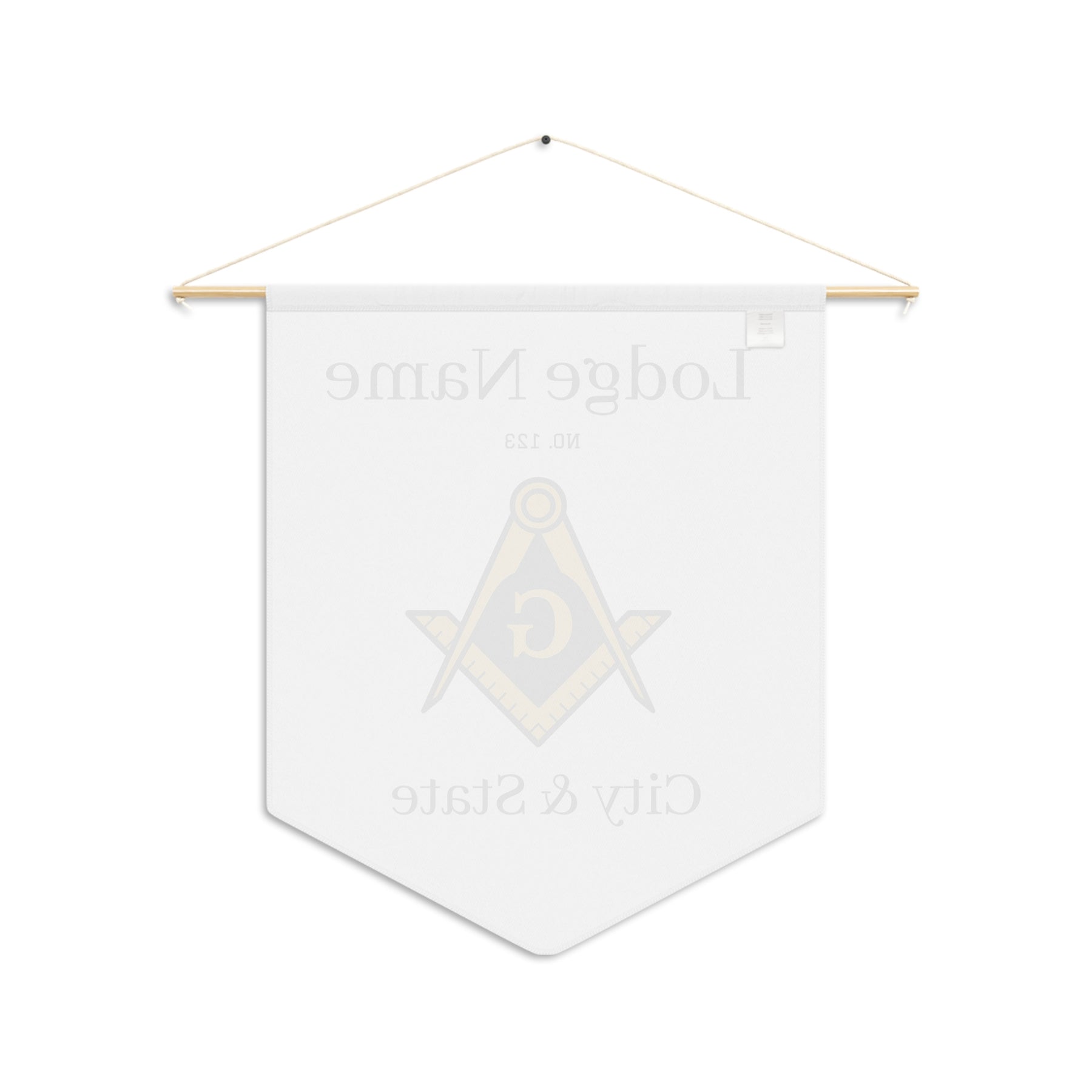 Master Mason Blue Lodge Pennant - Square & Compass G with Customization - Bricks Masons