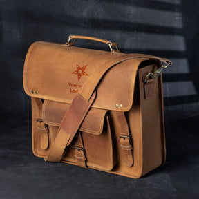 OES Briefcase - Genuine Cow Leather - Bricks Masons