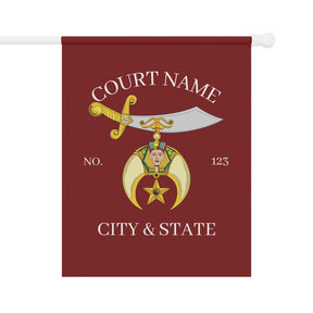Shriners Yard Flag - Maroon Personalized Poly Poplin - Bricks Masons