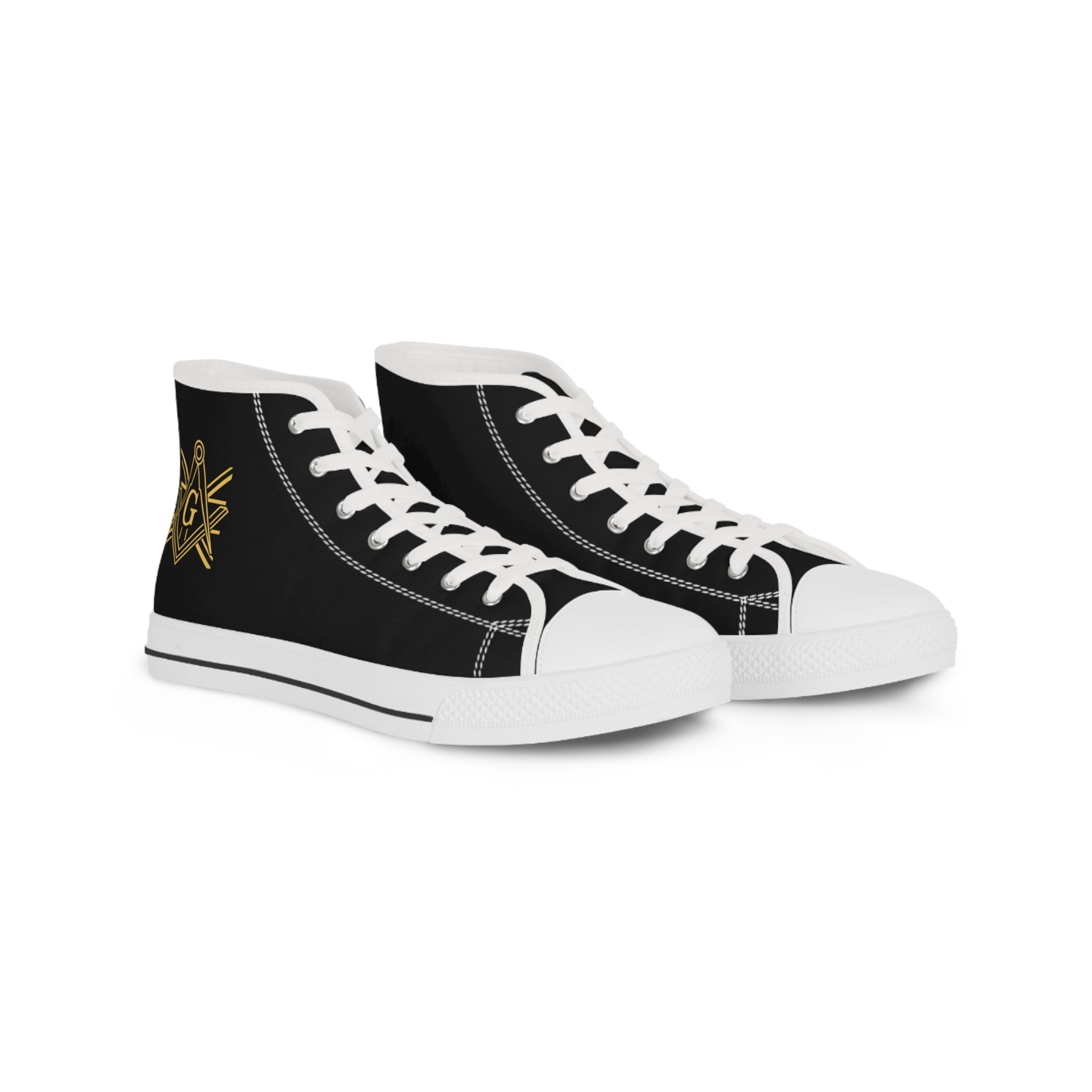 Master Mason Craft Sneaker - High Top Black & White S&C G Gold - Bricks Masons