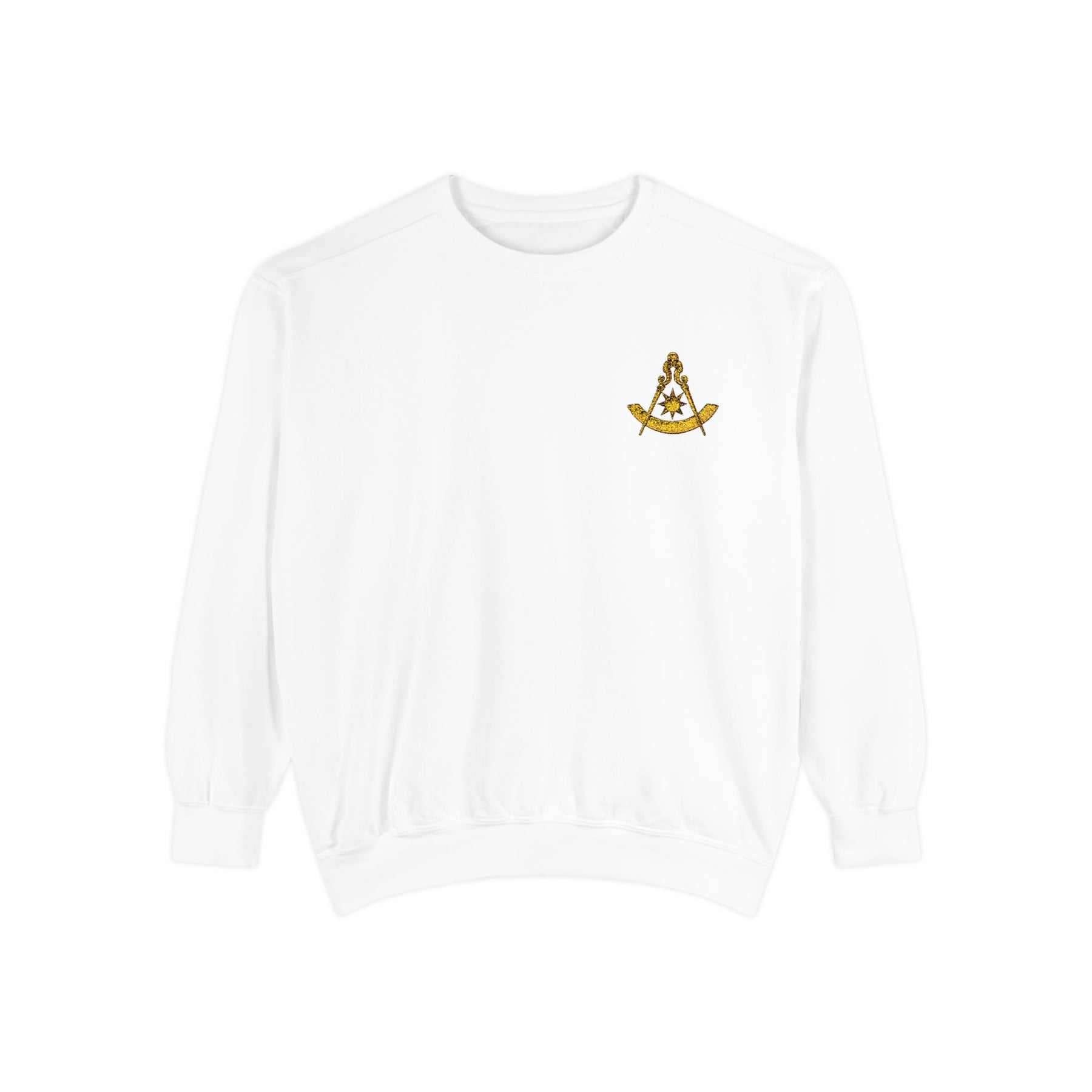 Past Master Blue Lodge Sweatshirt - Embroidered Quadrant & Compass Sun - Bricks Masons
