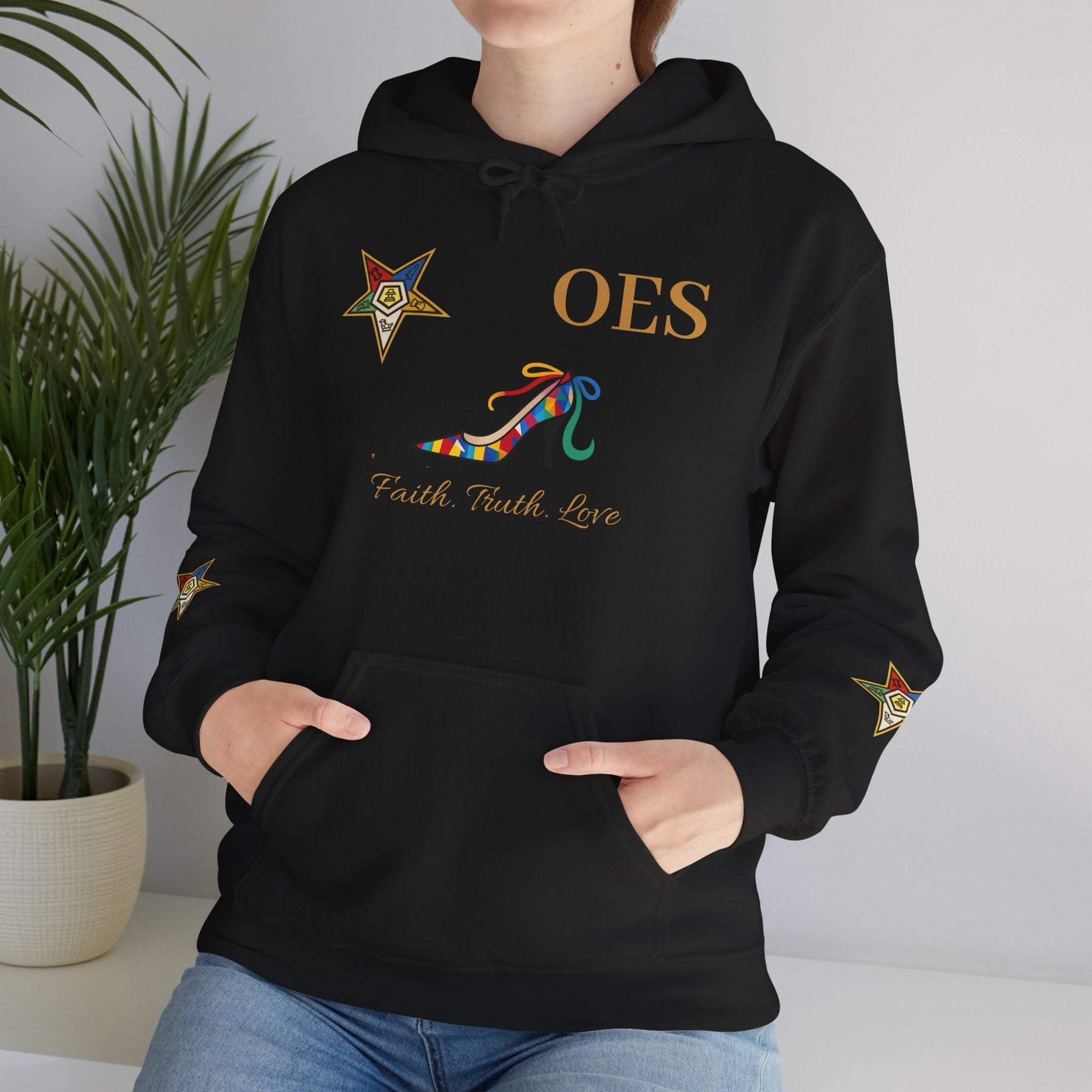 OES Hoodie - Faith Truth & Love with The Colorful Eastern Star - Bricks Masons