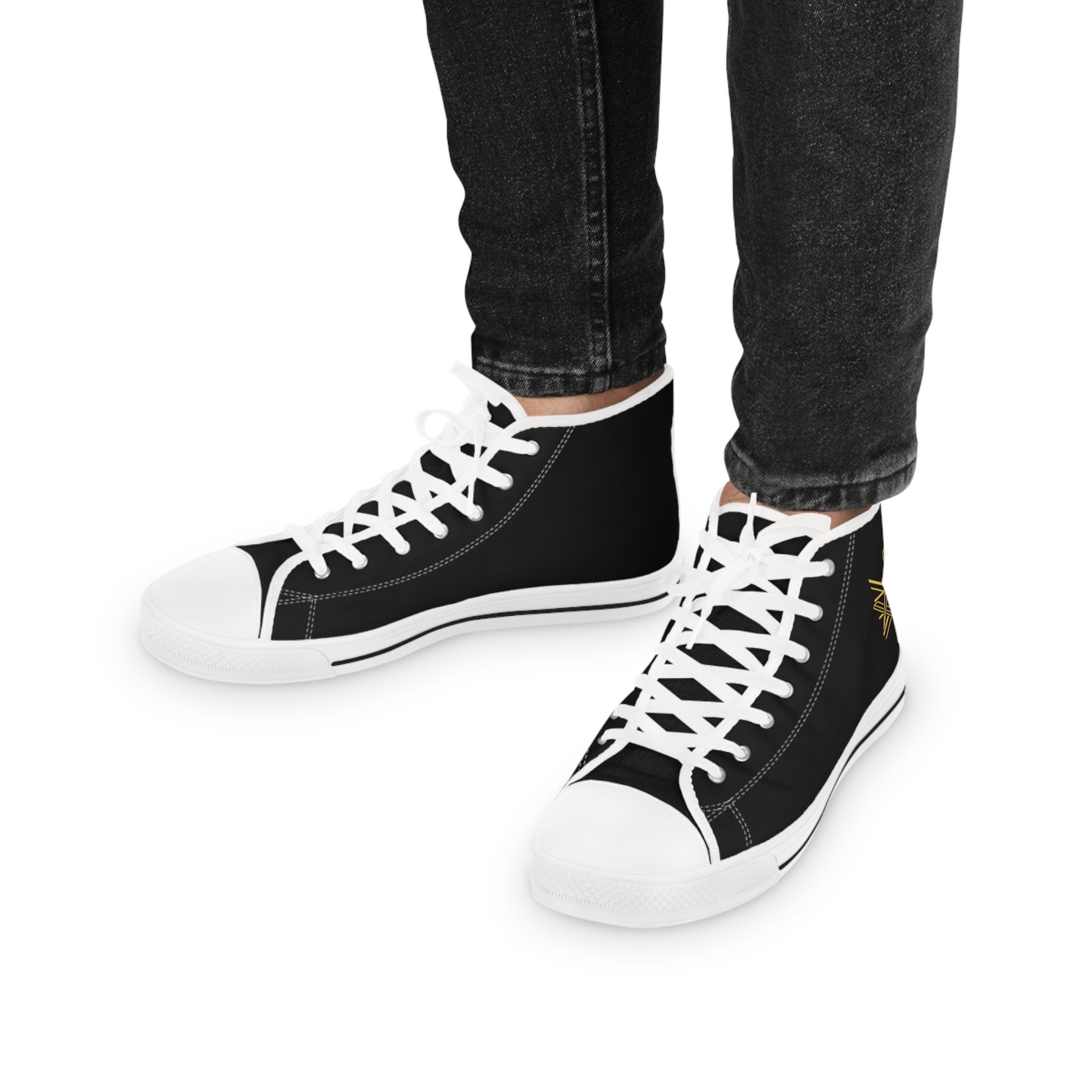 Master Mason Craft Sneaker - High Top Black & White S&C G Gold - Bricks Masons