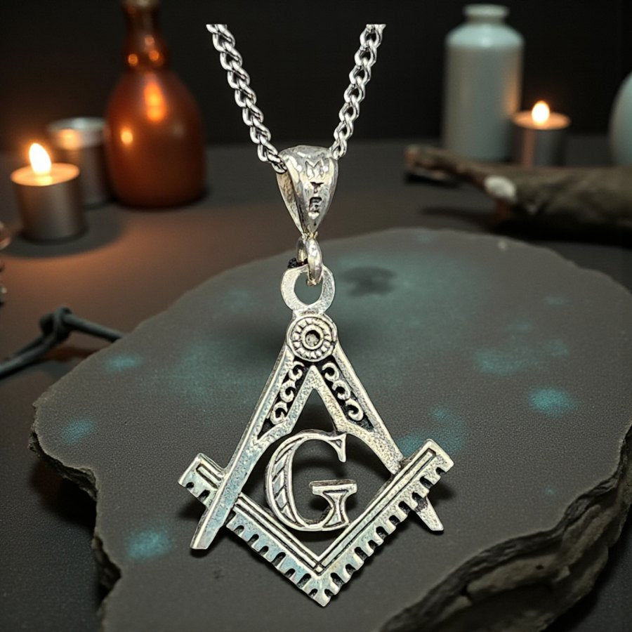 Masonic Fellow Craft Degree Pendant in 925 Silver 2.5 cm 4.5 gr Art 53 - Bricks Masons