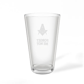 Master Mason Blue Lodge Pint Glass - Square & Compass Forget Me Not