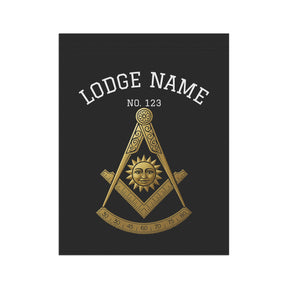 Past Master Blue Lodge Yard Flag - Square & Compass With Personalization - Bricks Masons
