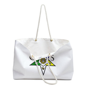 OES Travel Bag - White Spun Polyester With Colorful Star - Bricks Masons