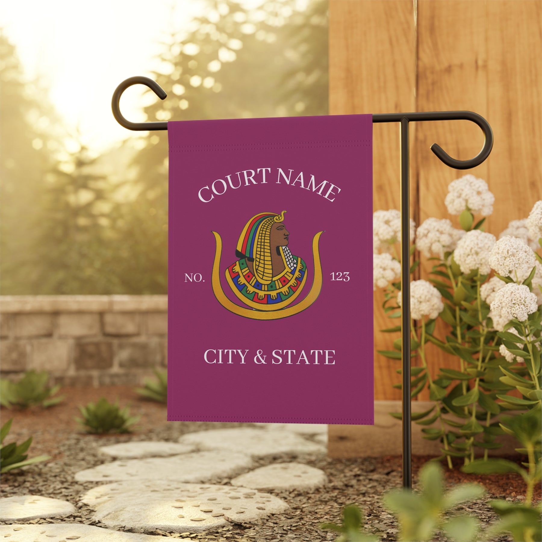 DOI Yard Flag - Colorful Personalized Printed Poly Poplin - Bricks Masons