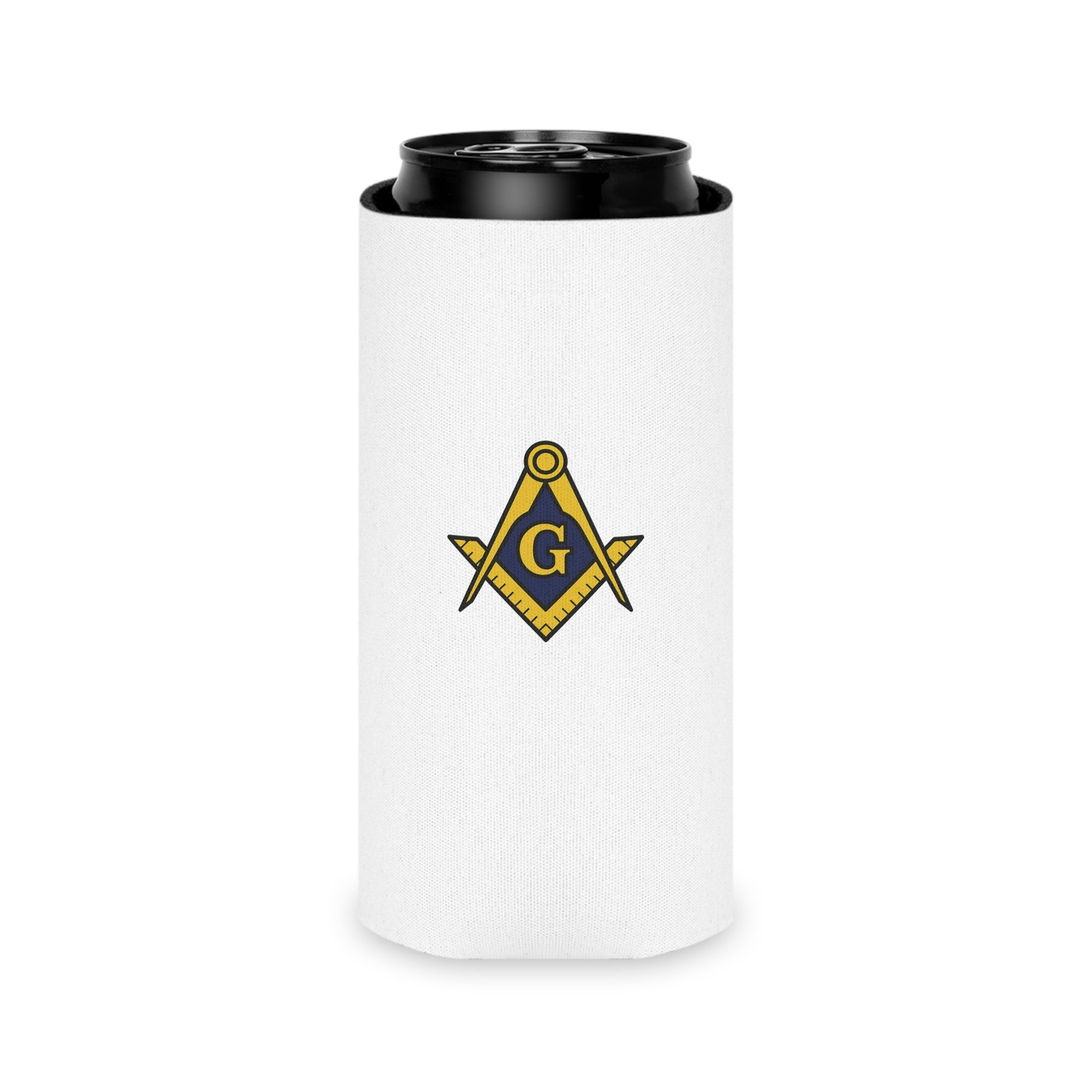 Master Mason Blue Lodge Can Cooler - Square & Compass with G Personalize Your Lodge - Bricks Masons