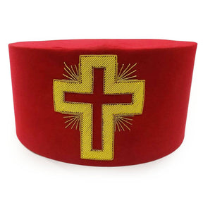 Past Commander Knights Templar Commandery Crown Cap - Red Passion Cross