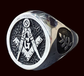 Masonic Ring Compass Square Acacia Silver 12 Gr Art 60 - Bricks Masons