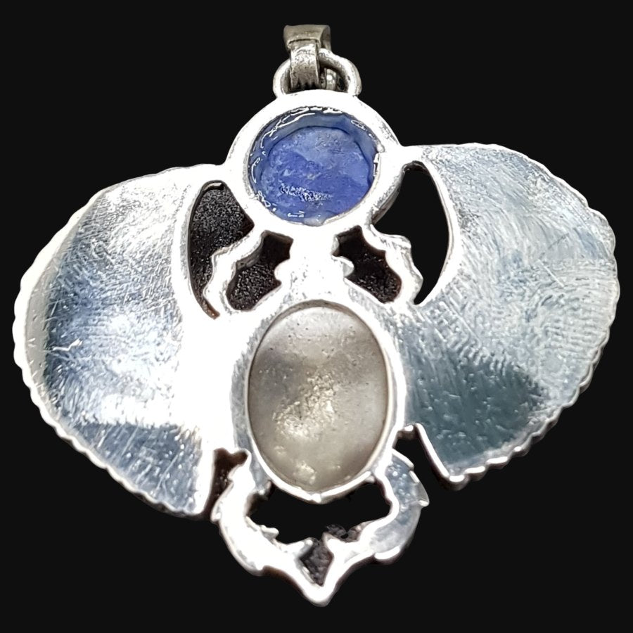 Egyptian Winged Scarab Pendant Silver 6 x 5 cm 22 g Art 635 - Bricks Masons