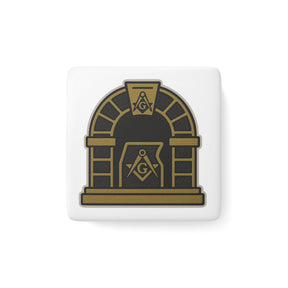 Master Mason Blue Lodge Magnet - Porcelain With Magnet - Bricks Masons