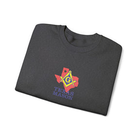 Master Mason Blue Lodge Sweatshirt - Crewneck Embroidered Emblem Texas Mason - Bricks Masons