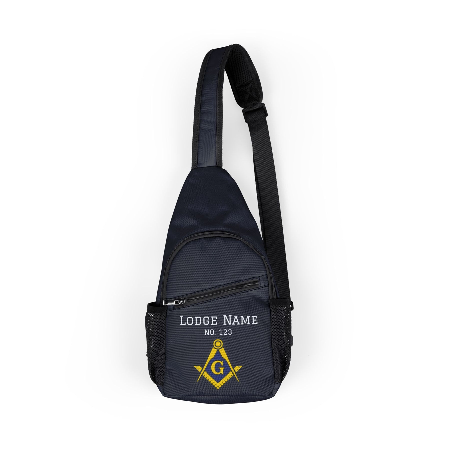 Master Mason Blue Lodge Crossbody Bag - Customizable With Adjustable Strap - Bricks Masons