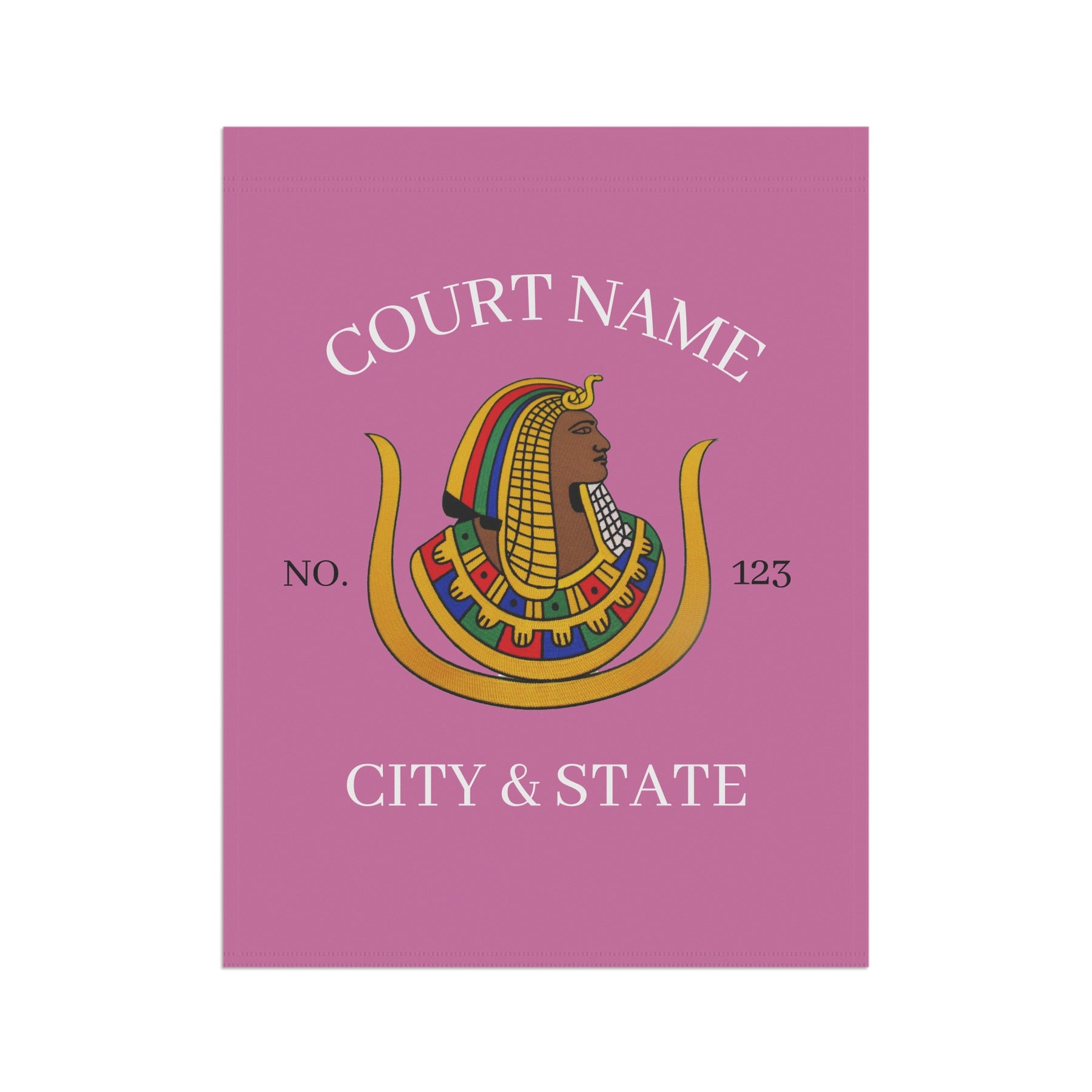 DOI Yard Flag -  Personalized Pink Printed Poly Poplin - Bricks Masons