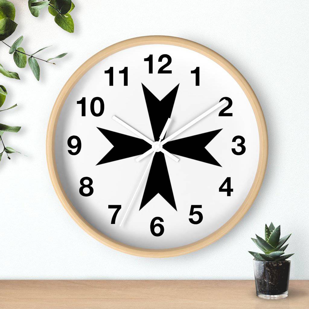 Order Of Malta Commandery Clock - Wooden Frame