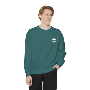 Allied Masonic Degrees Sweatshirt - Embroidered White AMD Emblem - Bricks Masons