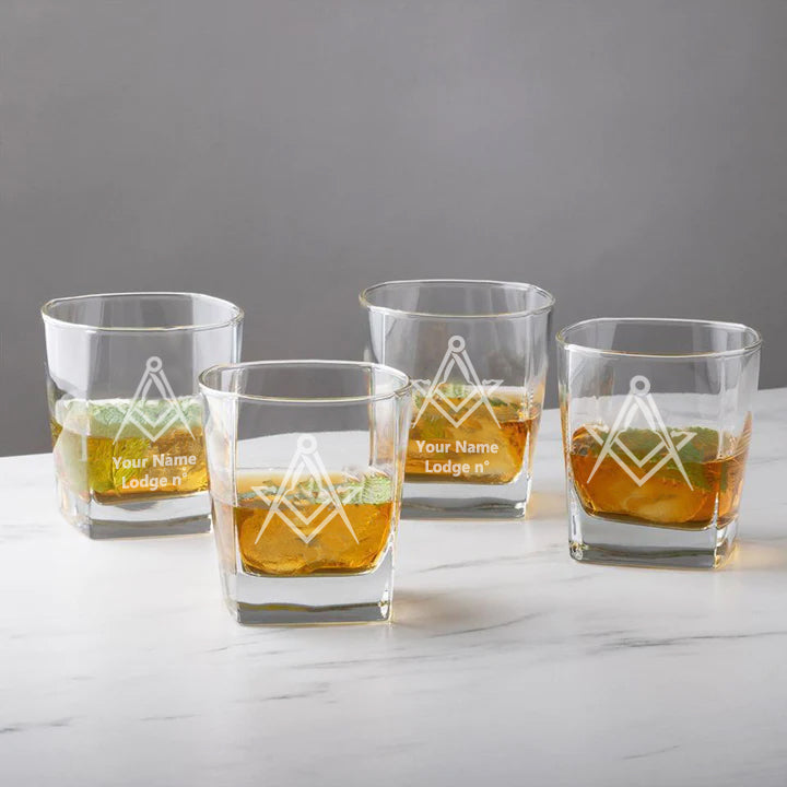 Master Mason Blue Lodge Whiskey Glass - 1 Piece