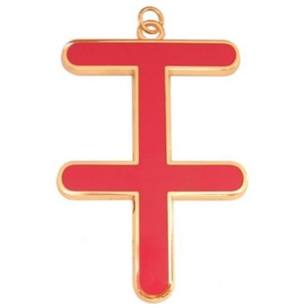 66th Degree Memphis Misraim Collar Jewel - Red and Gold Finish - Bricks Masons