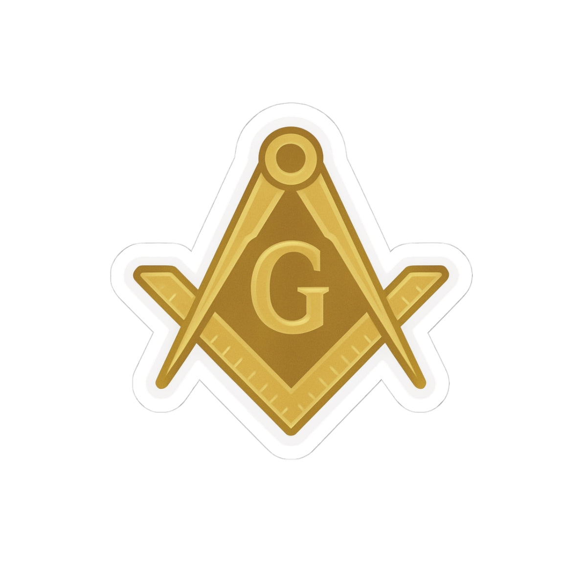 Master Mason Blue Lodge Sticker Decal - Kiss-Cut All Gold - Bricks Masons