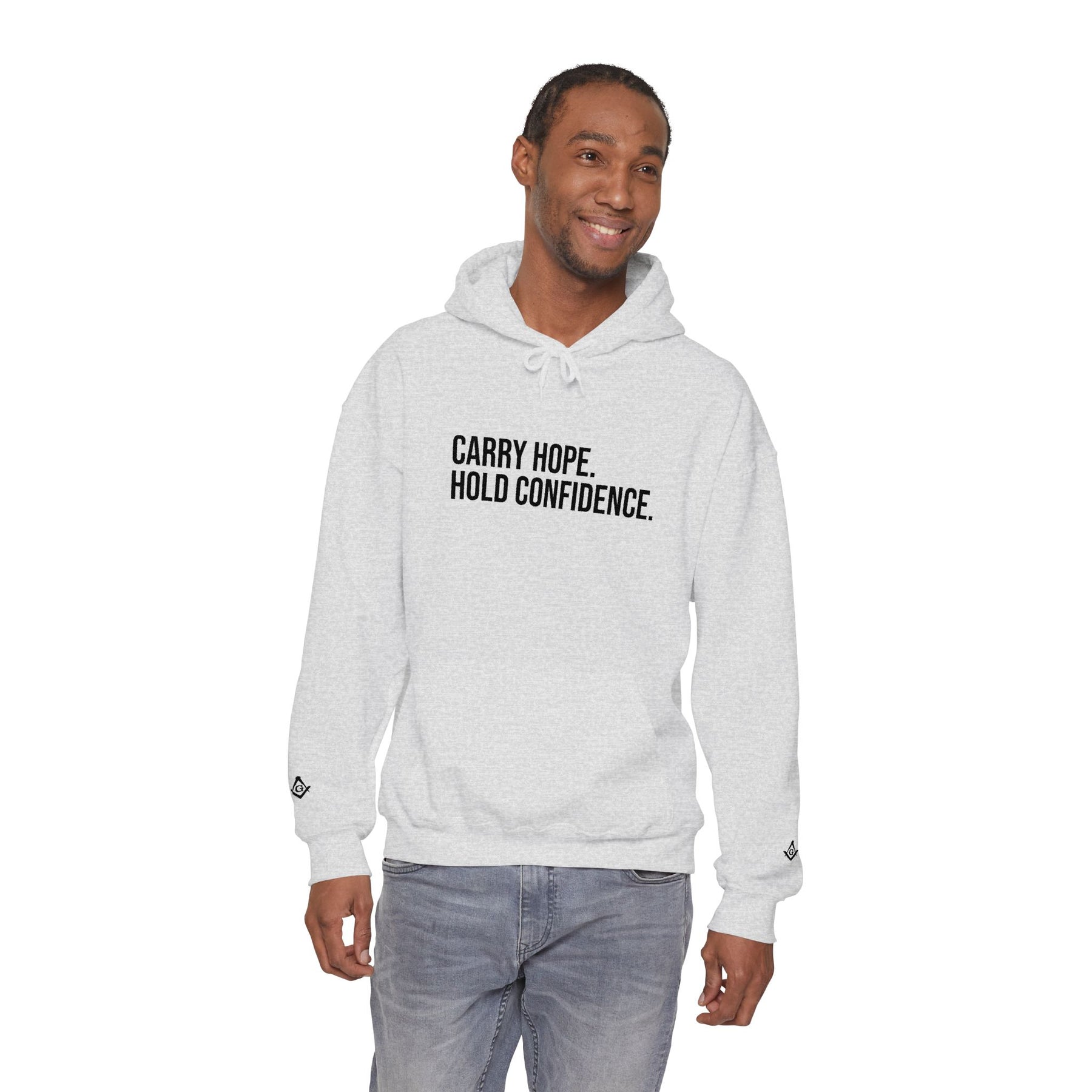 Master Mason Blue Lodge Hoodie - Carry Hope Hold Confidence - Bricks Masons