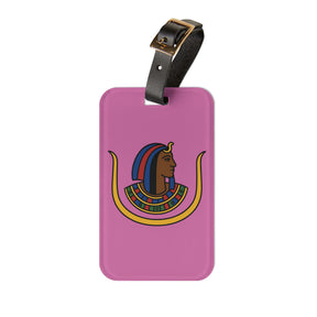 DOI Luggage Tag - Pink With Black Leather Strap - Bricks Masons