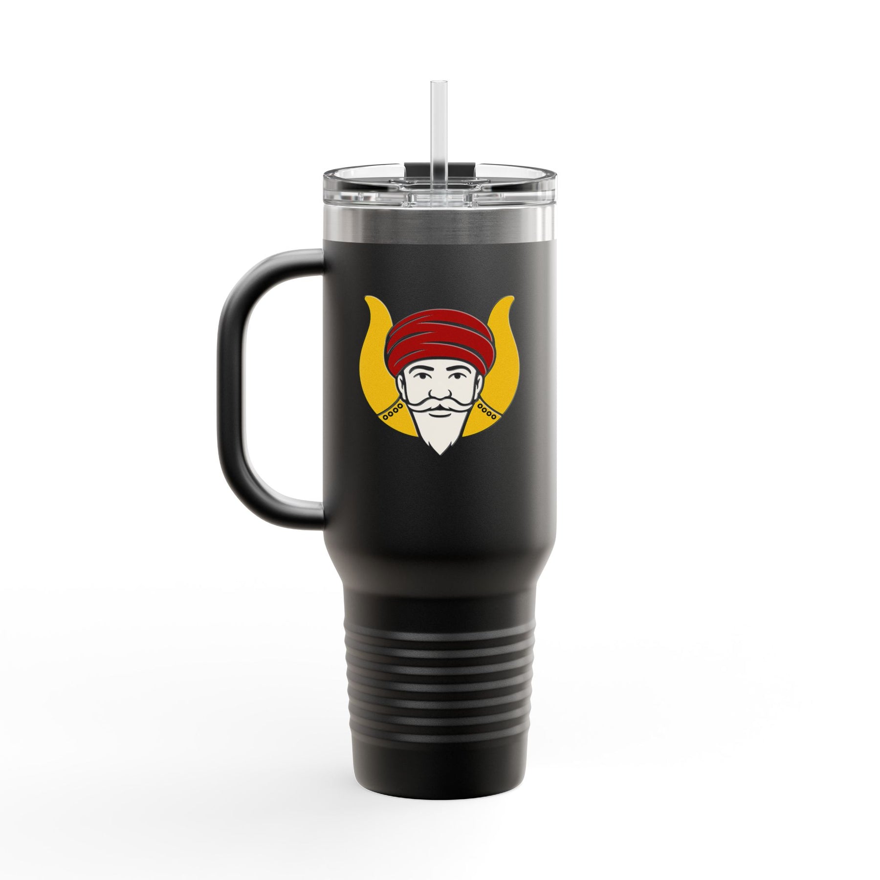 GROTTO Ringneck Tumbler - Black Stainless Steel & Insulated 40oz - Bricks Masons