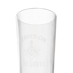 Master Mason Blue Lodge Pint Glass - Square & Compass G Served On The Level