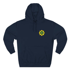 Red Cross of Babylone Hoodie - Embroidered Signature Detail - Bricks Masons
