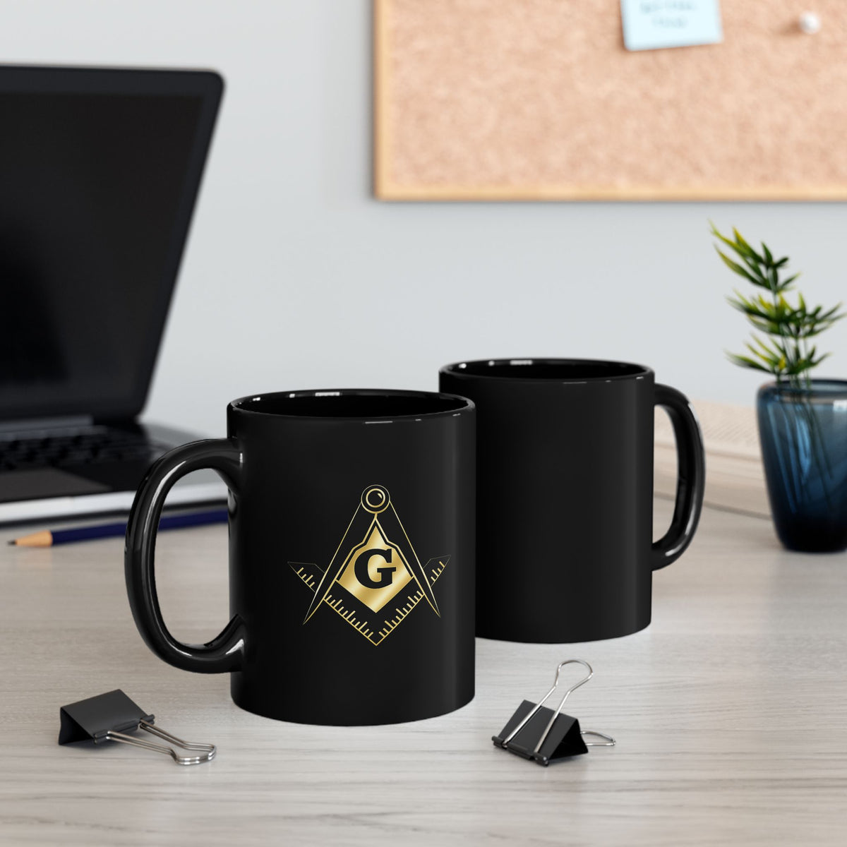 11oz Black Mug - Bricks Masons