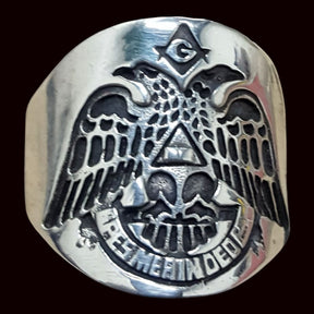 Masonic Ring Double-Headed Eagles Silver 2 cm 14 g Art 71 - Bricks Masons