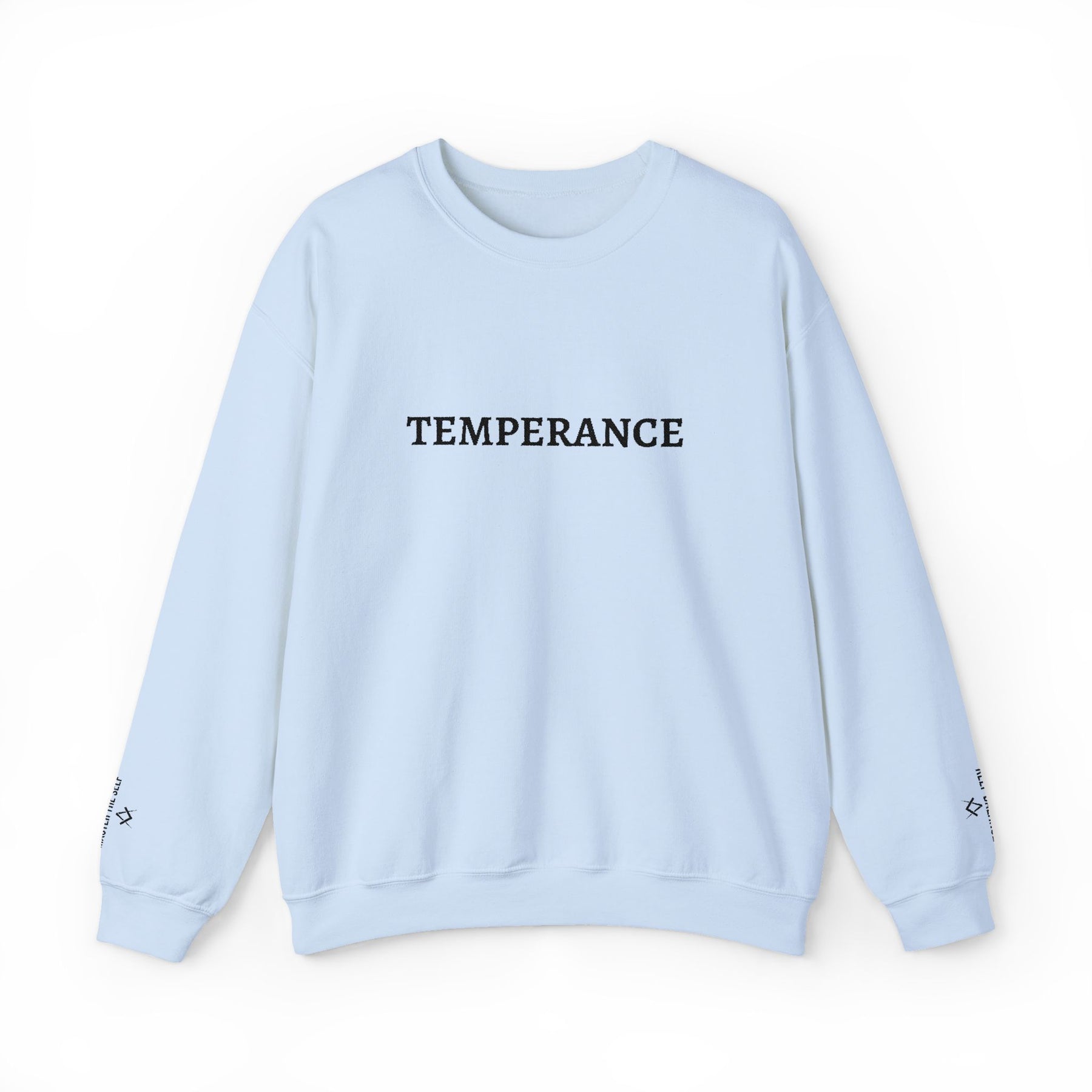 Entered Apprentice Blue Lodge Sweatshirt - Temperance Front & Sleeves Embroidery - Bricks Masons