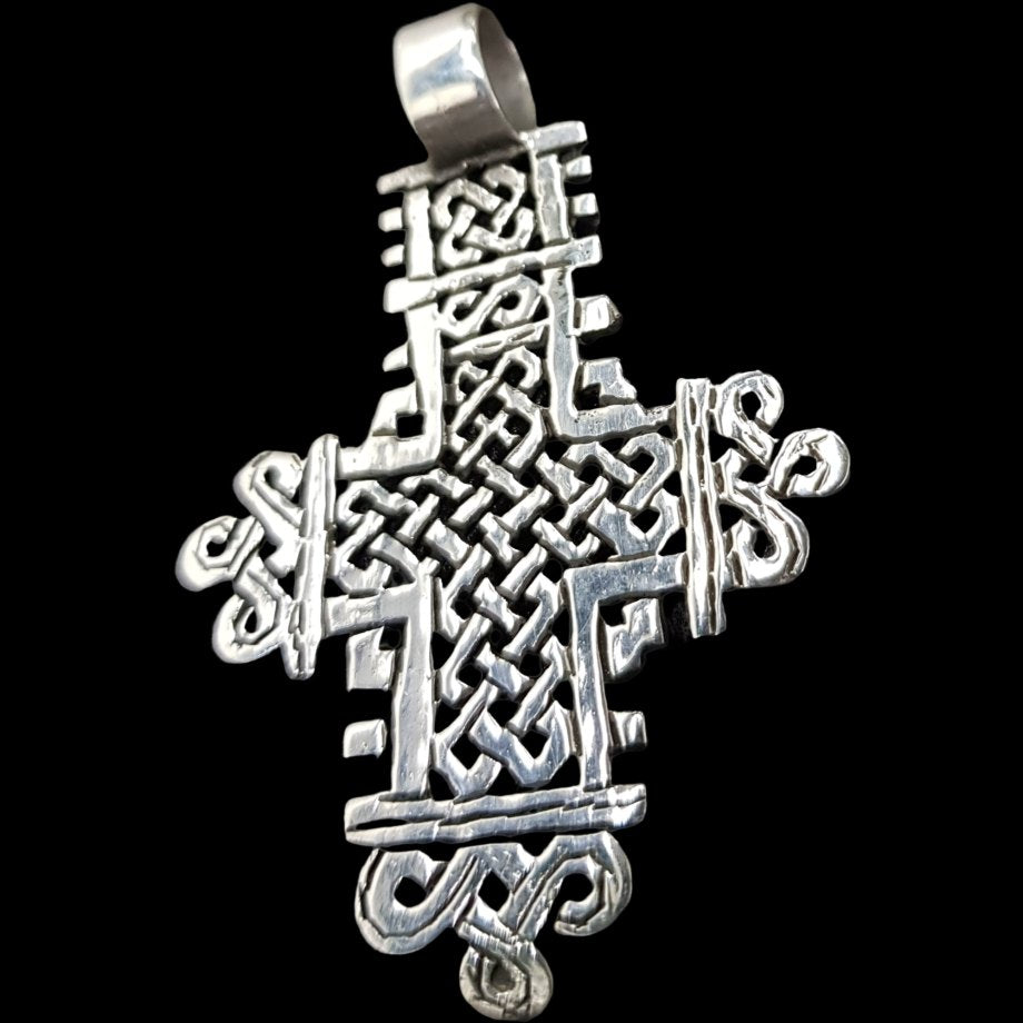 Rastafari Coptic Cross Pendant In Silver 5.5 X 4 Cm 9.5 Gr Art 717 - Bricks Masons