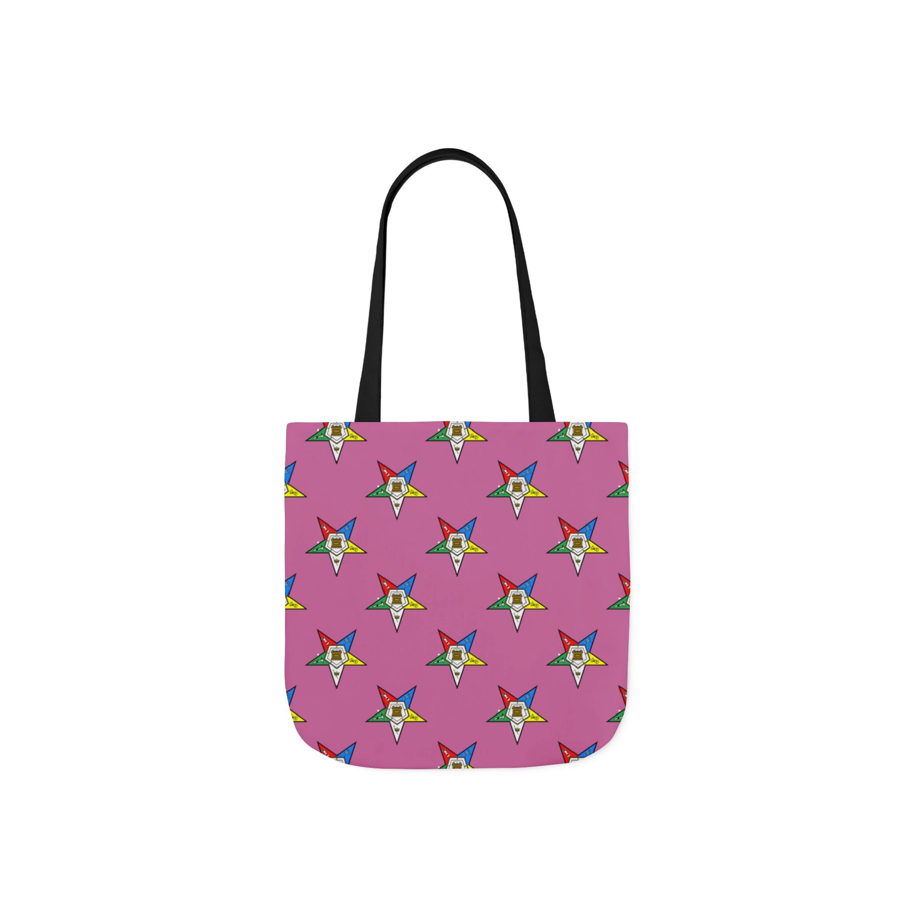 OES Tote Bag - Pink Polyester With Colorful Stars - Bricks Masons