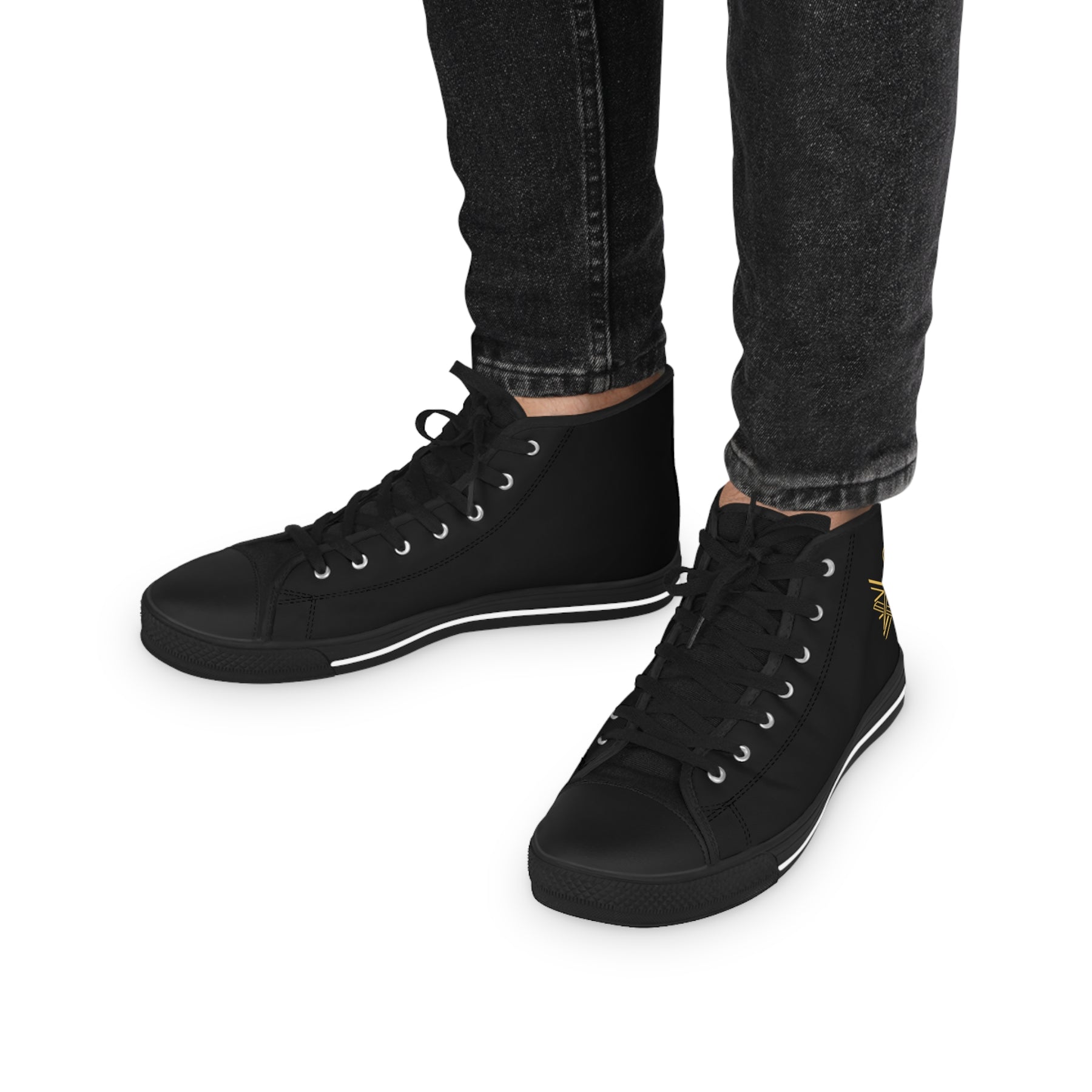 Master Mason Craft Sneaker - High Top Black & White S&C G Gold - Bricks Masons