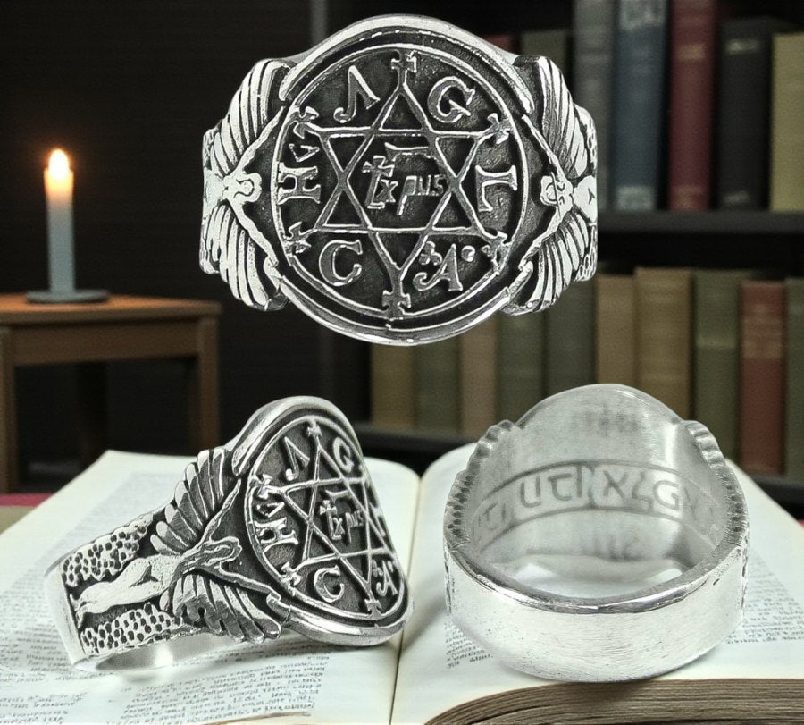 King Solomon's Signet Ring in Silver 1.8 cm 12 g Art 746 - Bricks Masons